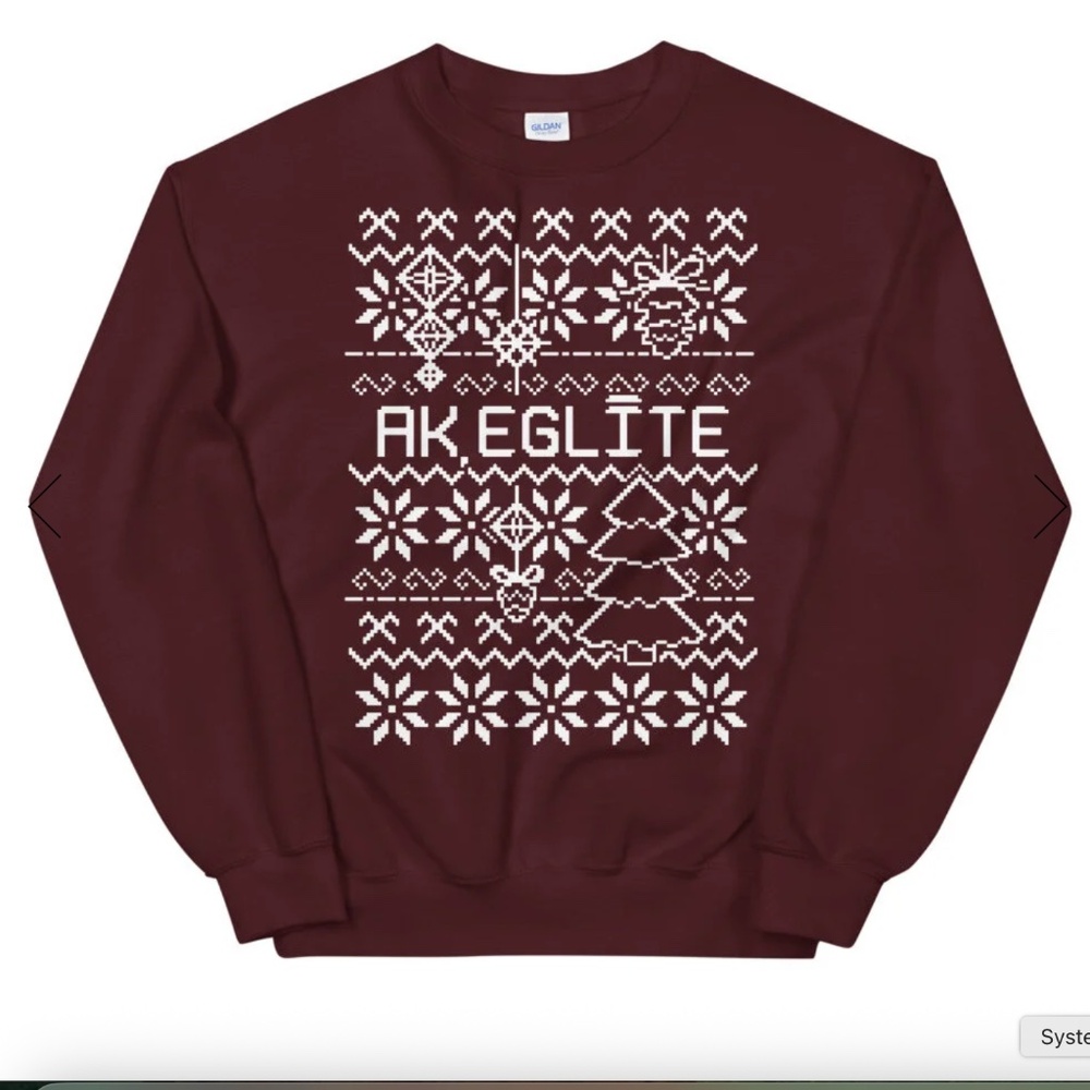 Ak, Eglīte/Oh Christmas Tree Latvian Design  Sweatshirt, NEW, Size Unisex Medium